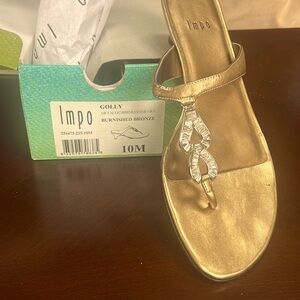 Never Worn IMPO Gold Sandals size 10M